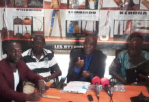 les cadres du centre international de percussions face à la Presse