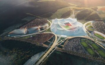 La construction du plus grand stade du monde (135 000 places) avance bien